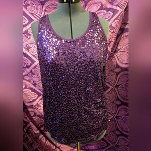 Lane Bryant purple sequin tank top